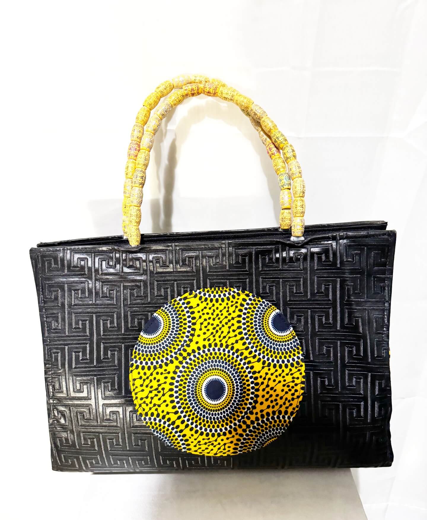 Dondon Leather Black/yellow/gray