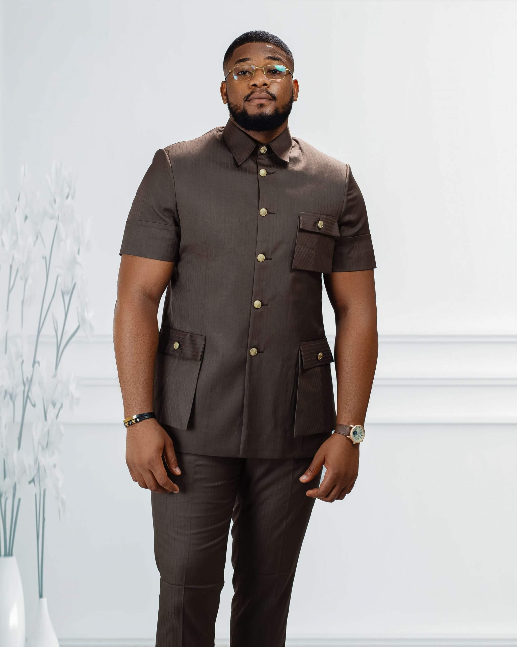 Safari Suit BROWN (SHORT SLEEVE)